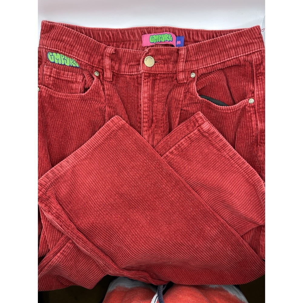 Empyre Tori Red Corduroy Pants High Waisted Straight Leg Skate Streetwear Size M